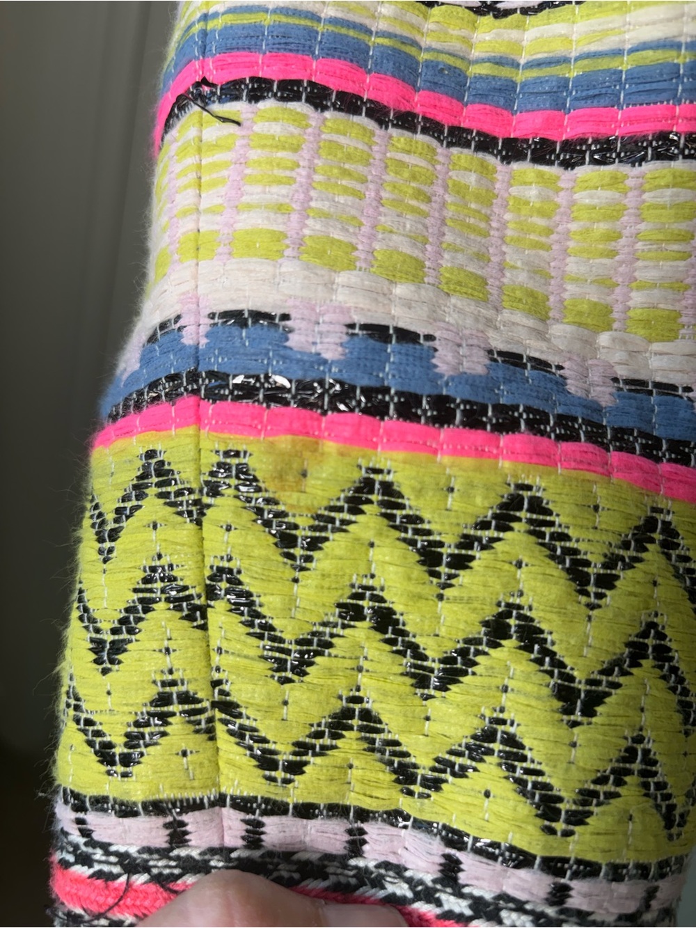Milly Neon Aztec Tweed Zipper Jacket, Size 2 - Picture 16 of 16